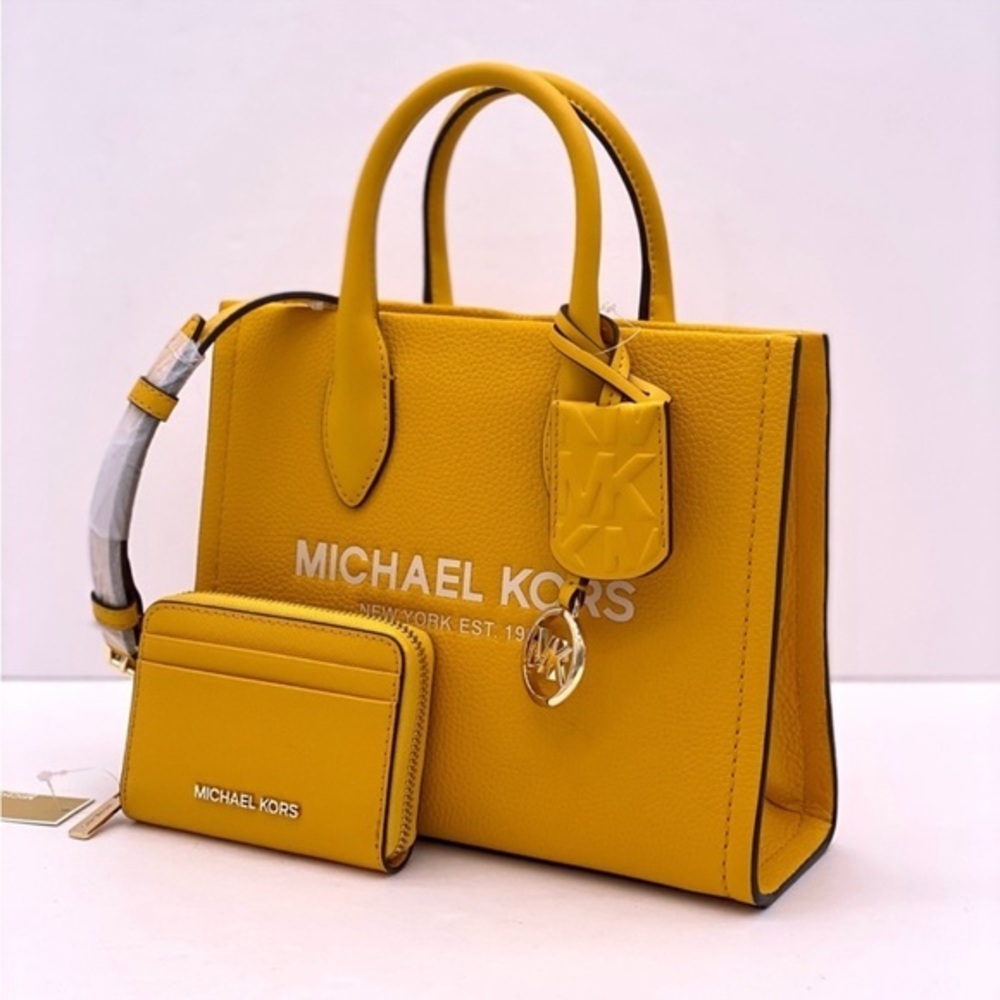 Michael Kors Mirella Small Tote Crossbody and Small Wallet Card Case Jasmine